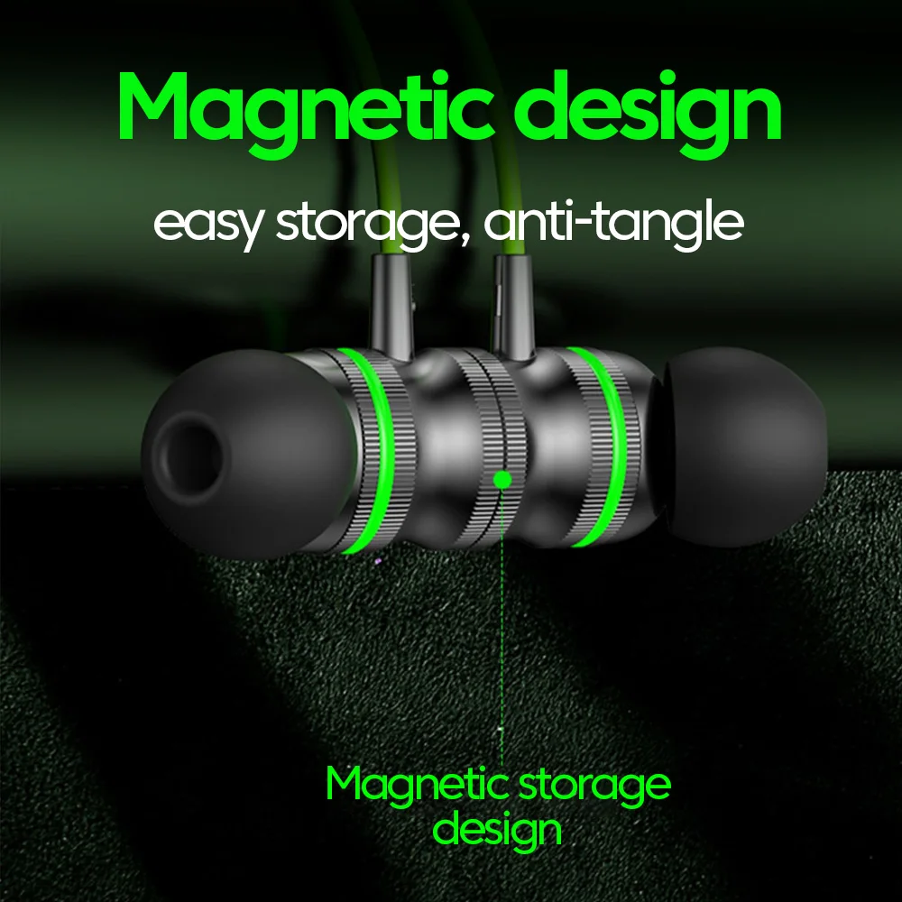 Metal Magnetic Wired Type-C /3.5mm Earphones Compatibility In Ear Heavy Bass Phone Wire Control Tuning Gaming Earphones