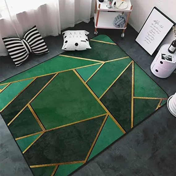 الحديث الأخضر التلال السجاد لغرفة المعيشة الفاخرة ديكور المنزل أريكة الجدول مجردة مساحة كبيرة البساط لغرفة النوم المضادة للانزلاق الحصير الكلمة #5