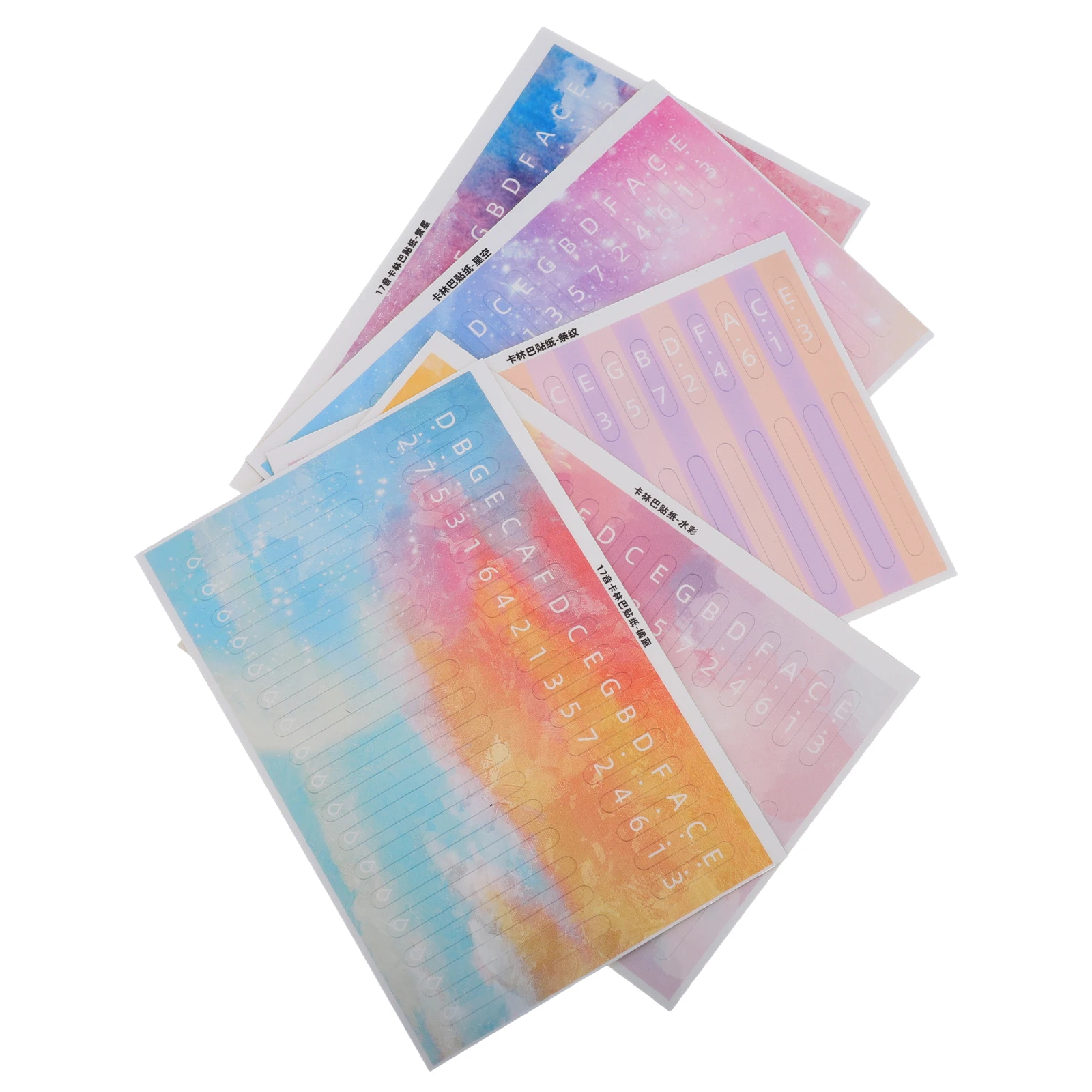 

5 Pcs Stickers Keyboard Colorful Thumb Piano Keys 17 Kalimba Percussion Note Tone Finger Instrument