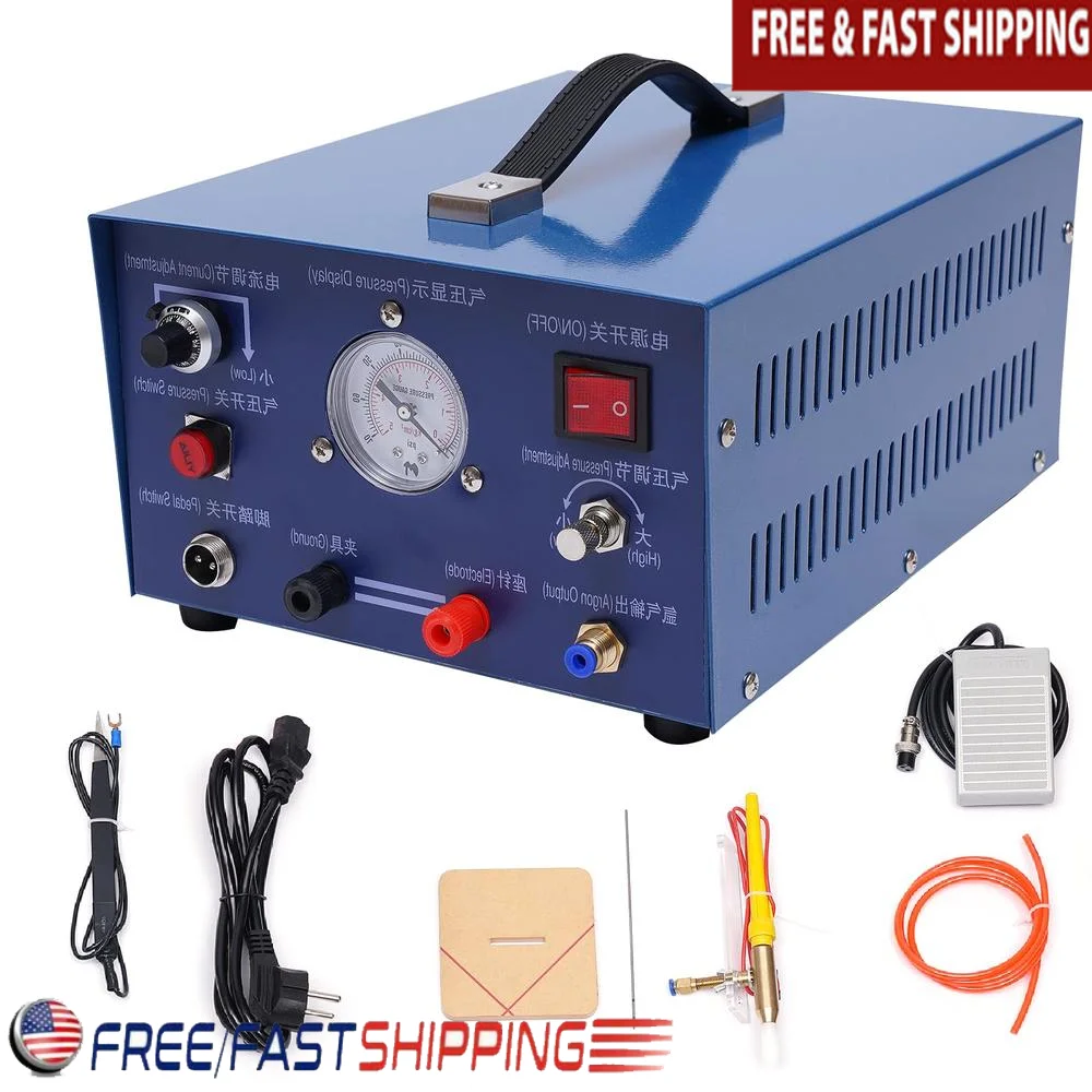 

Adjustable Electric Pulse Jewelry Spot Welder 0.5-80A Welding Machine with Foot Pedal Portable AC110V Power 800W Gold Silver