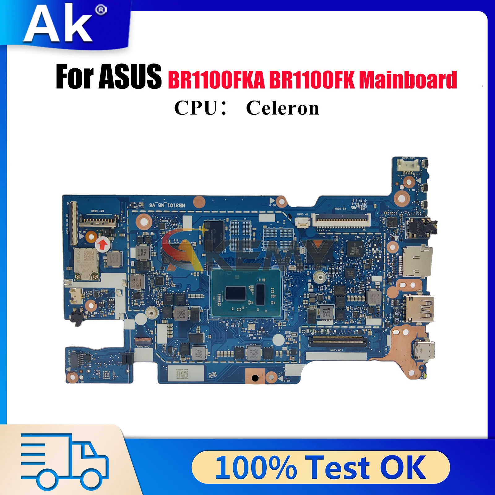 

BR1100FKA Laptop Motherboard For ASUS ExpertBook BR1100F BR1100FKA Notebook Mainboard With Celeron CPU 100% tests OK fast ship