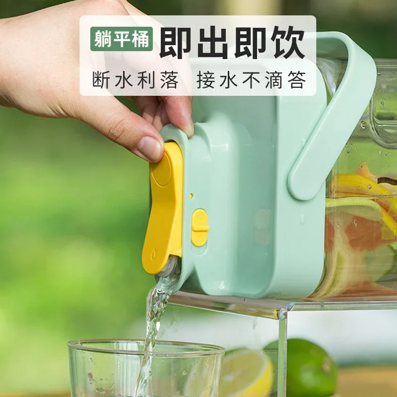 3.5 Liters Water Bottle with Faucet Large-capacity Fruit Tea Drinking Bottle Outdoor Camping Sports Kettle Portable Plastic Cups