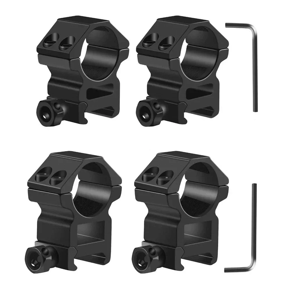 1'' Scope Rings, 2Pcs High Profile & 2Pcs Medium Profile 1 Inch Scope Mount Rings for Rail Hunting Accessories