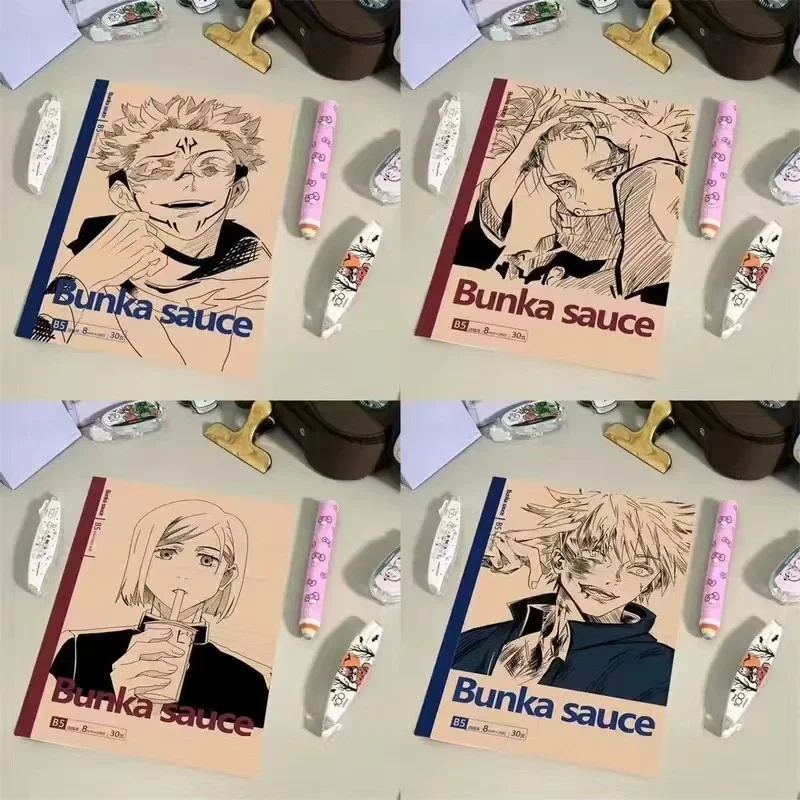 Jujutsu Kaisen Satoru Gojo Yuta Okkotsu Kugisaki Nobara Notebook Anime Peripherals Cute Cartoon Diary Kawaii Stationery Gifts