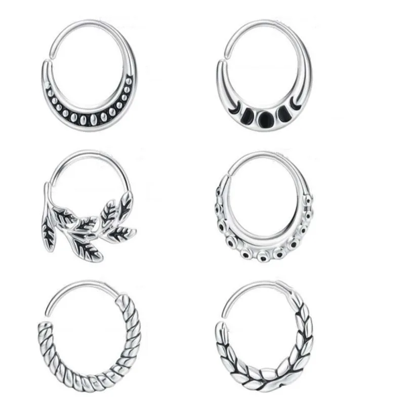 6 pieces of women's nose ring accessories and facial piercing jewelry are trendy and versatile, with various types that are sexy