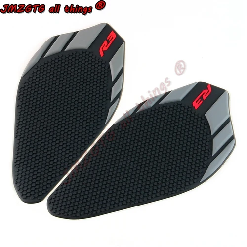 Imagen 2 del producto Almohadillas de agarre de tanque de motocicleta para YAMAHA R3 R25 2019-2023, pegatina protectora, almohadilla de tracción lateral 3M