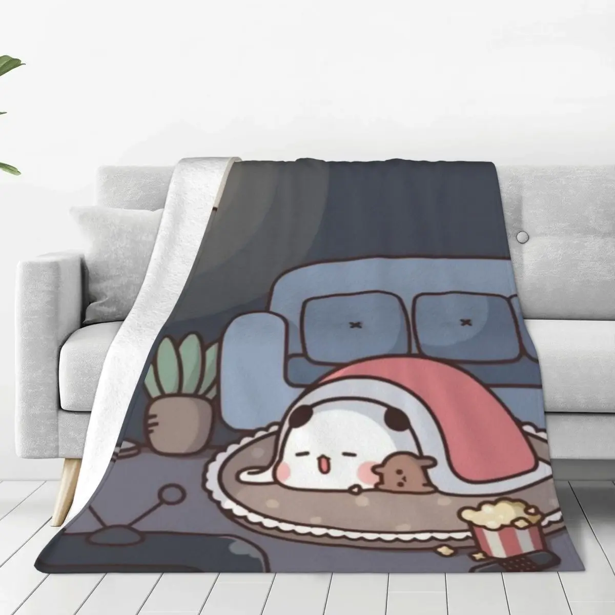 Panda Bear Hug Bubu Dudu Blanket Flange Textile Decor Portable Super Soft Throw Blankets for Home Office Plush Thin Quilt