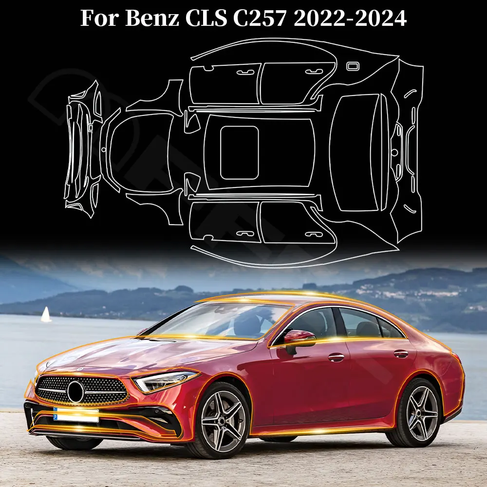 

PFCC PPF for Mercedes Benz CLS C257 2022-2024 TPU Invisible Car Paint Protection Film Clear Bra Kit Anti-Scratch Transparent