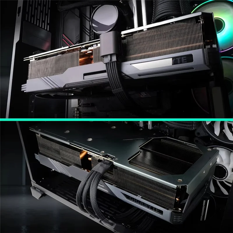 T35C ATX3.0 90 درجة موصل الطاقة 12VHRWR 12 + 4 دبوس بطاقة رسومات الكمبيوتر GPU محول عكس RVS ل RTX 4090 4080