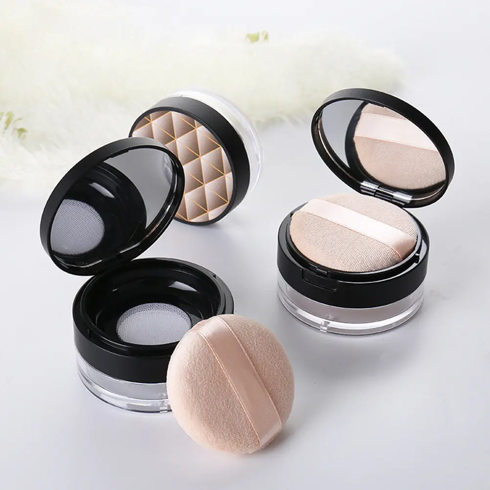 1Pcs Elastic Mesh Loose Powder Container Portable Lightweight Travel Makeup Box Leak Proof Design for Daily Use and Outdoor