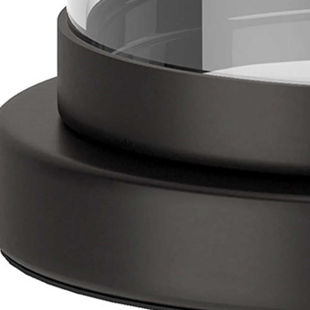 **13-Inch black metal desk lamp, transparent cylindrical lampshade, touch dimming 5w bedroom office desk lamp