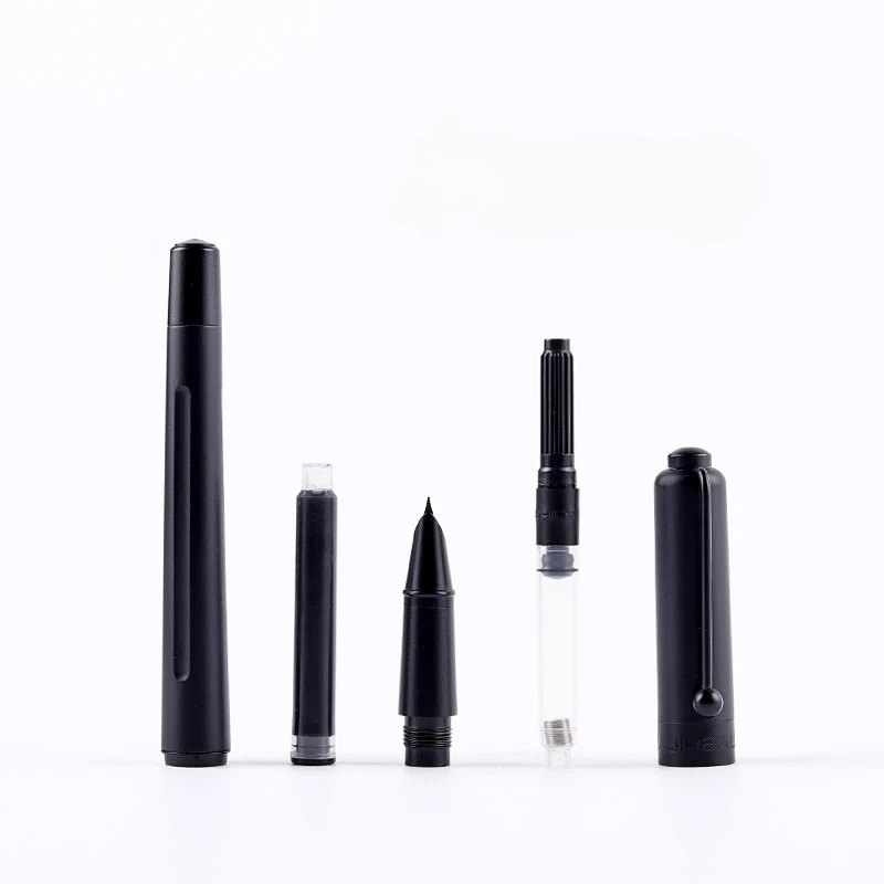 0.28-1.2mm Luxury Black Hidden Titanium Nib Fountain Pen Writing Signing Calligraphy Pens Gift Office Stationery Supplies