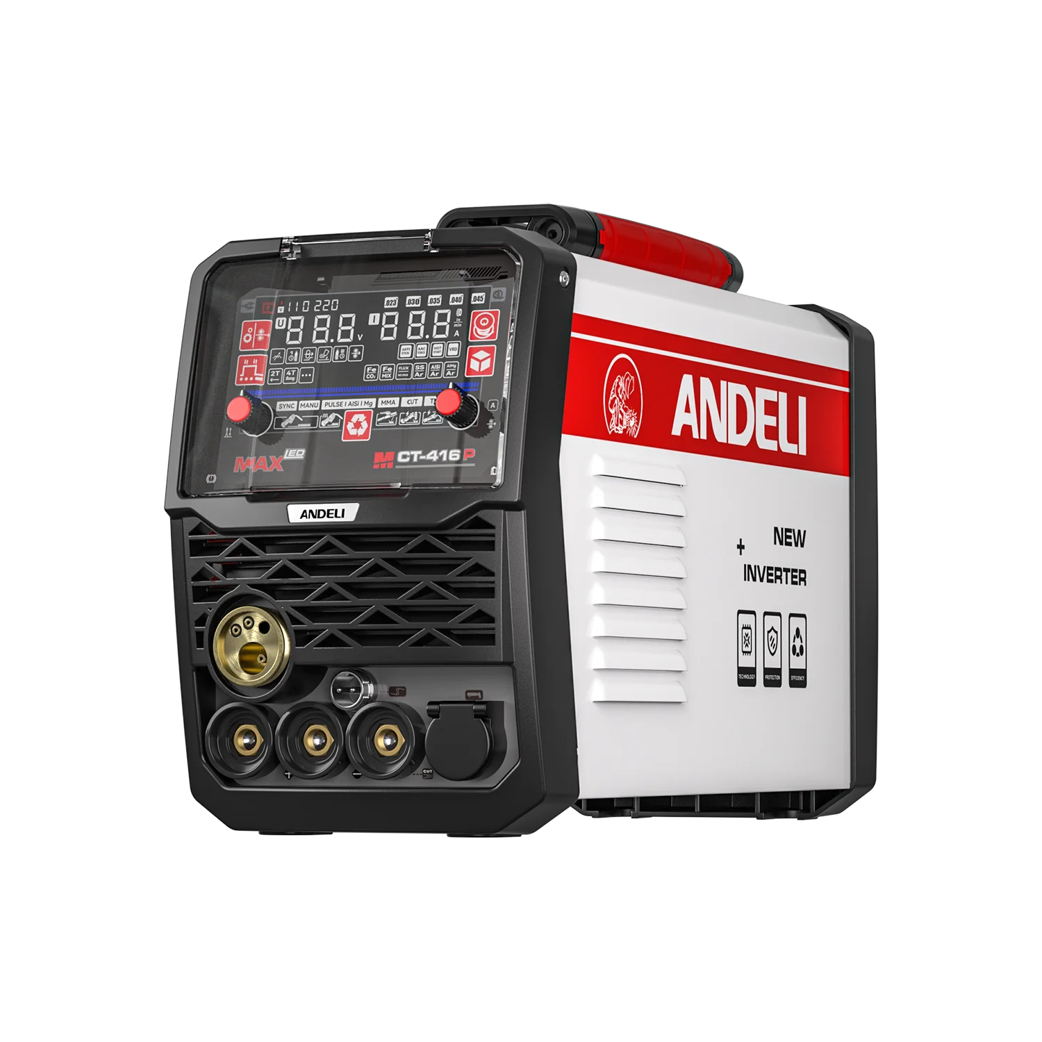 【2026 Hot Selling】ANDELI  200Amp 110/220V Dual Voltage 6 in 1 Flux MIG/Solid Wire/Lift TIG/Stick Arc  Aluminium  Welding Machine