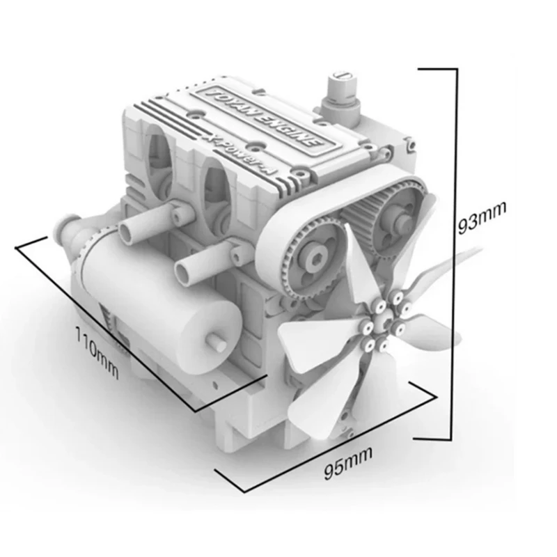 TOYAN X-POWER-A kit de moteur bricolage à deux intervalles 4 temps refroidi à l'eau moteur ular en ligne modèle kit de construction pour adultes hommes cadeau