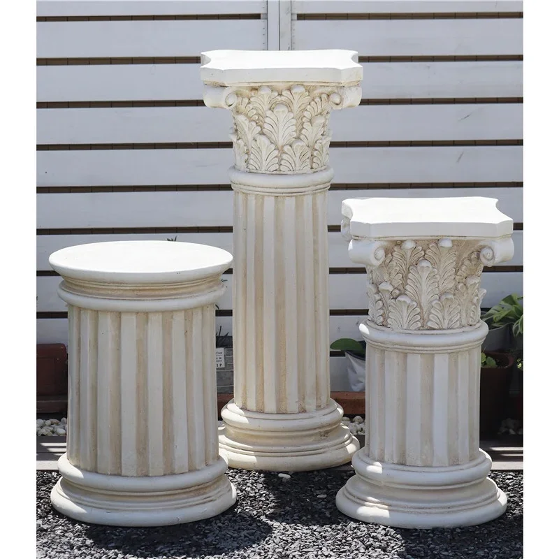 

European Roman column ornament home living room entrance decoration retro old garden courtyard balcony base basin mat
