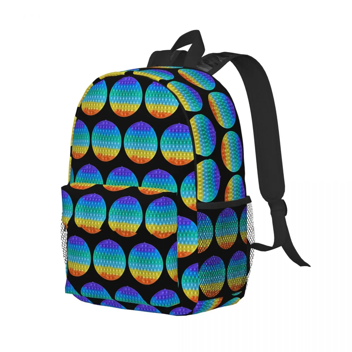 

Classic Rainbow Colorful Push Bubble Backpack Student Boys Girls BookBag Kids School Bag Computer Shoulder Bags for Men Women