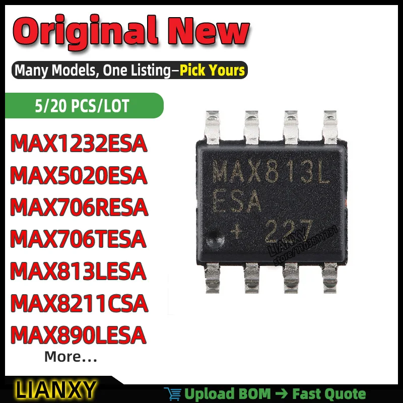 MAX706RESA MAX813LESA MAX706TESA MAX1232ESA MAX890LESA MAX8211CSA MAX5020ESA MAX5920AESA MAX709LESA MAX771ESA SOIC-8 MPU SUP New