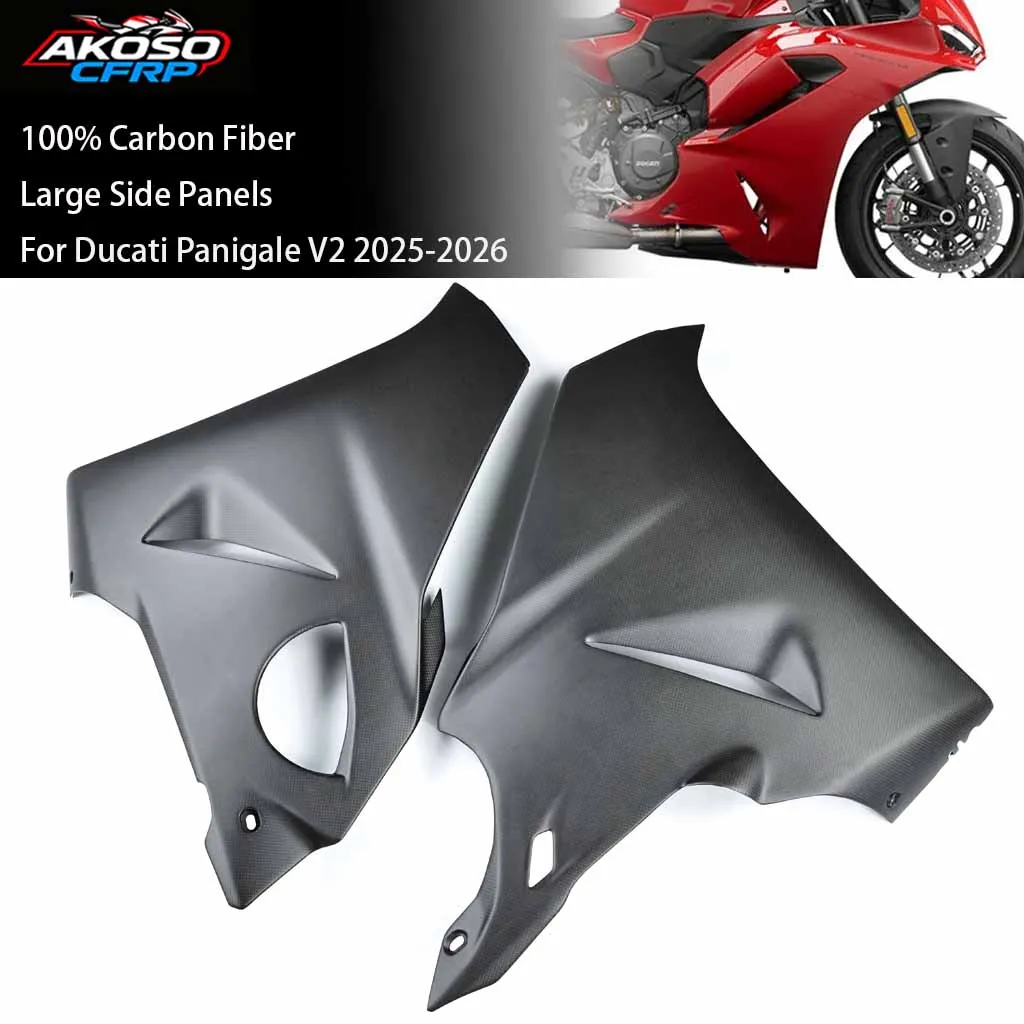 

100% Carbon Fiber For Ducati Panigale V2 2025-2026 Motorcycle Accessories Belly Pan Large Side Panels Fairing Guard Protector