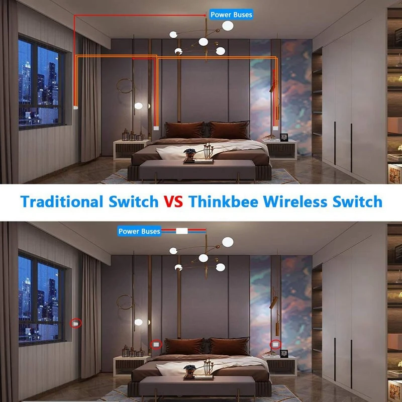 Wireless Light Switch And Receiver Kit, Outdoor 1969Ft Indoor 130Ft, No Wiring, No Wifi, Remote Control For LED Light