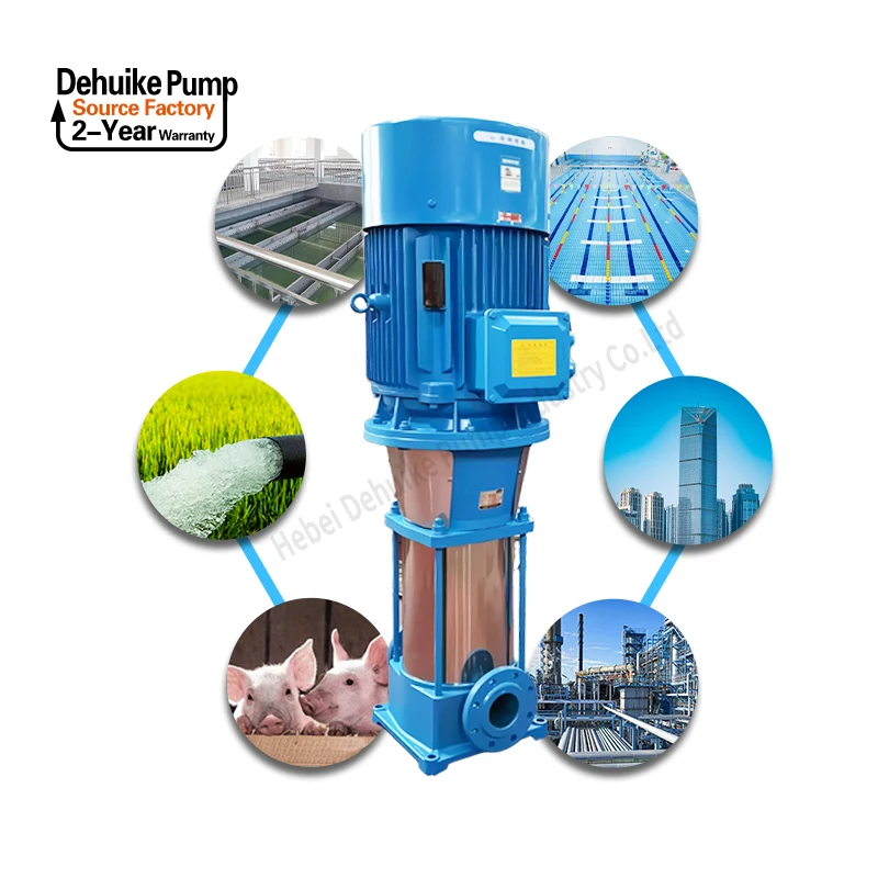DEHUIKE Vertical Centrifugal Multistage Boiler Feed Pump Inline Water Pump For Hot Oil Clean Water Transport