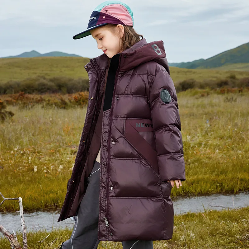 OLEKID Winter Down Jacket for Girls 80% White Duck Down