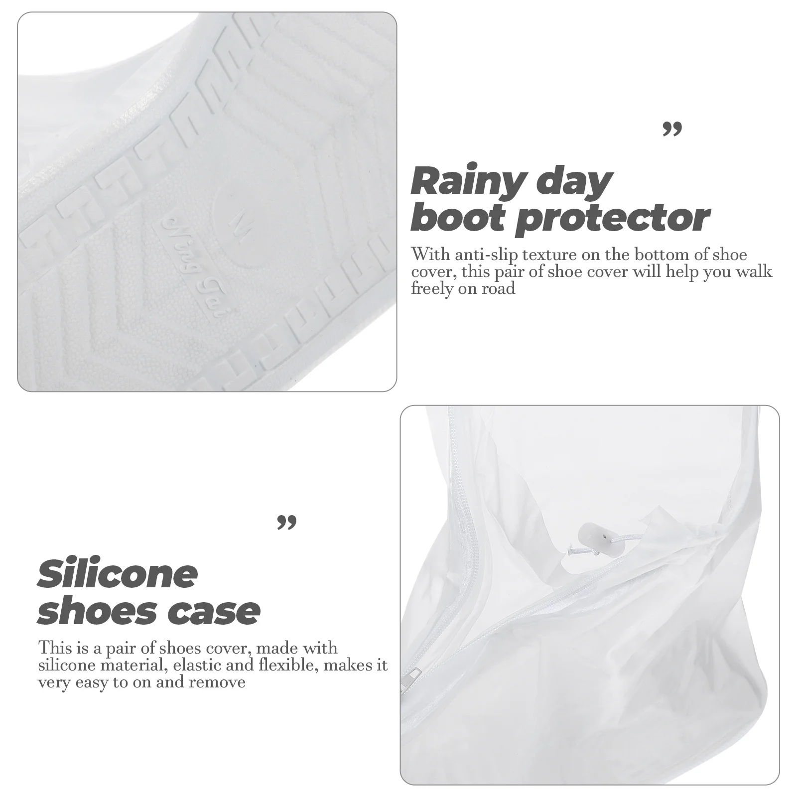 

2Pairs Waterproof Silicone Shoe Cover Anti Slip Rain Protector for Adult M Adult Shoes Cover Rainy Day Boot Protector