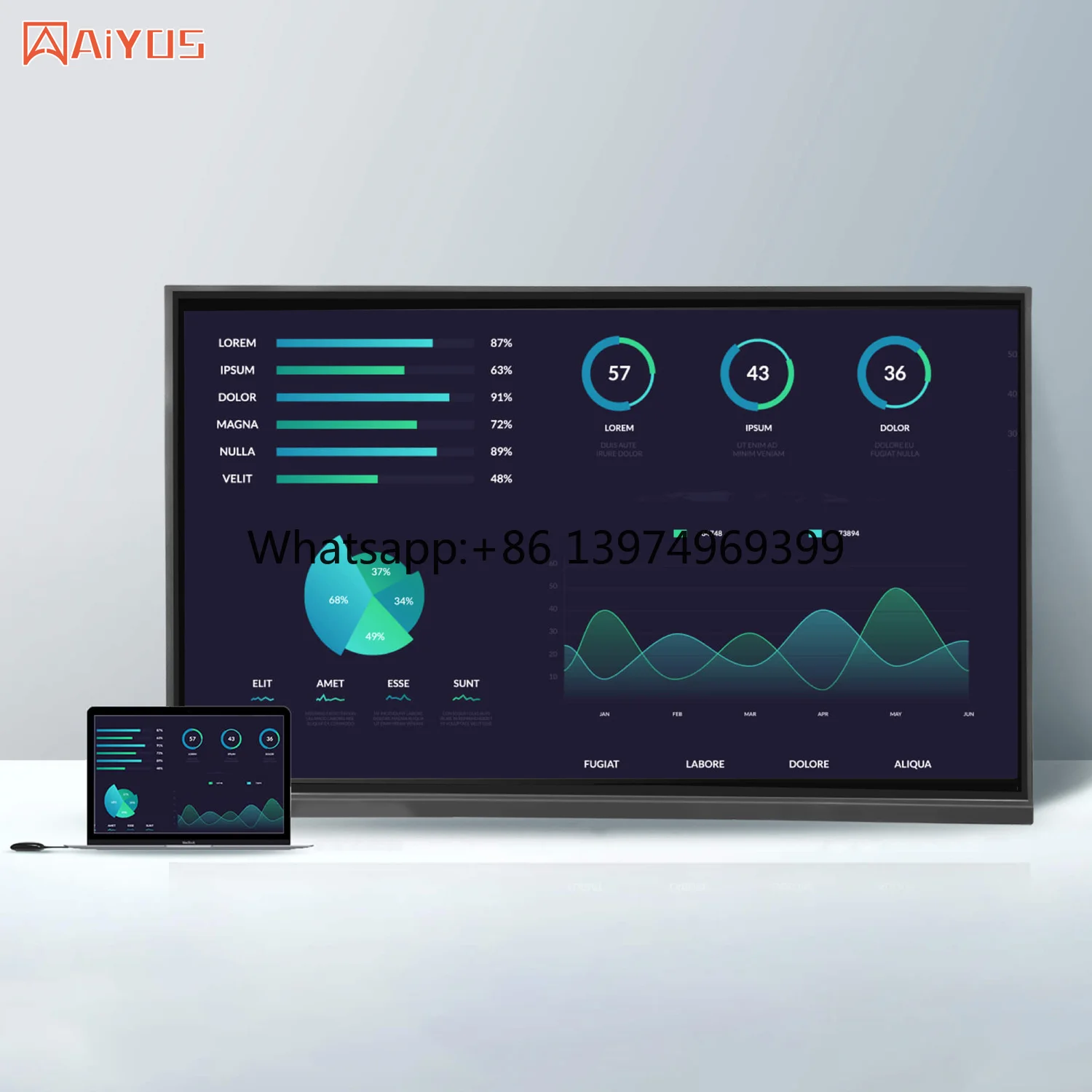 43 Inch Smart Board Touch LED Screen Electronic Writing Board Smart Blackboard for Conference Indoor Use