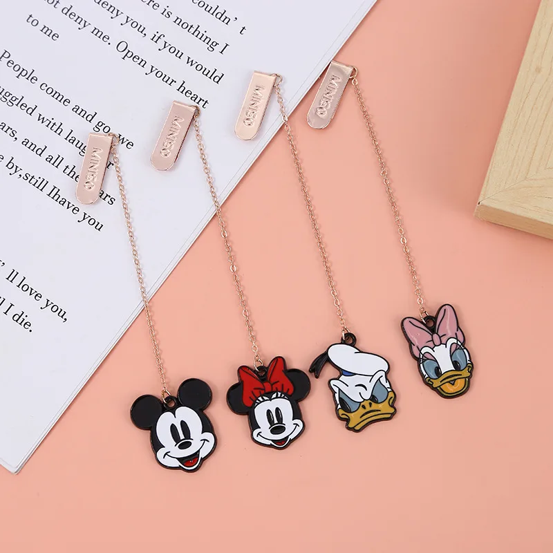 Imagem -02 - Disney-metal Marcadores para Livro Mouse Pato Pingente Clipes Binder Clipe de Papel Bookmark Escritório e Material Escolar 24 Peças Lote