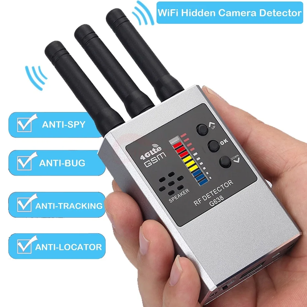 Professionale Anti-spia GPS Wireless RF Signal Automatic GSM Wifi Detector Finder Tracker frequenza Scan spazzatrice proteggere la sicurezza