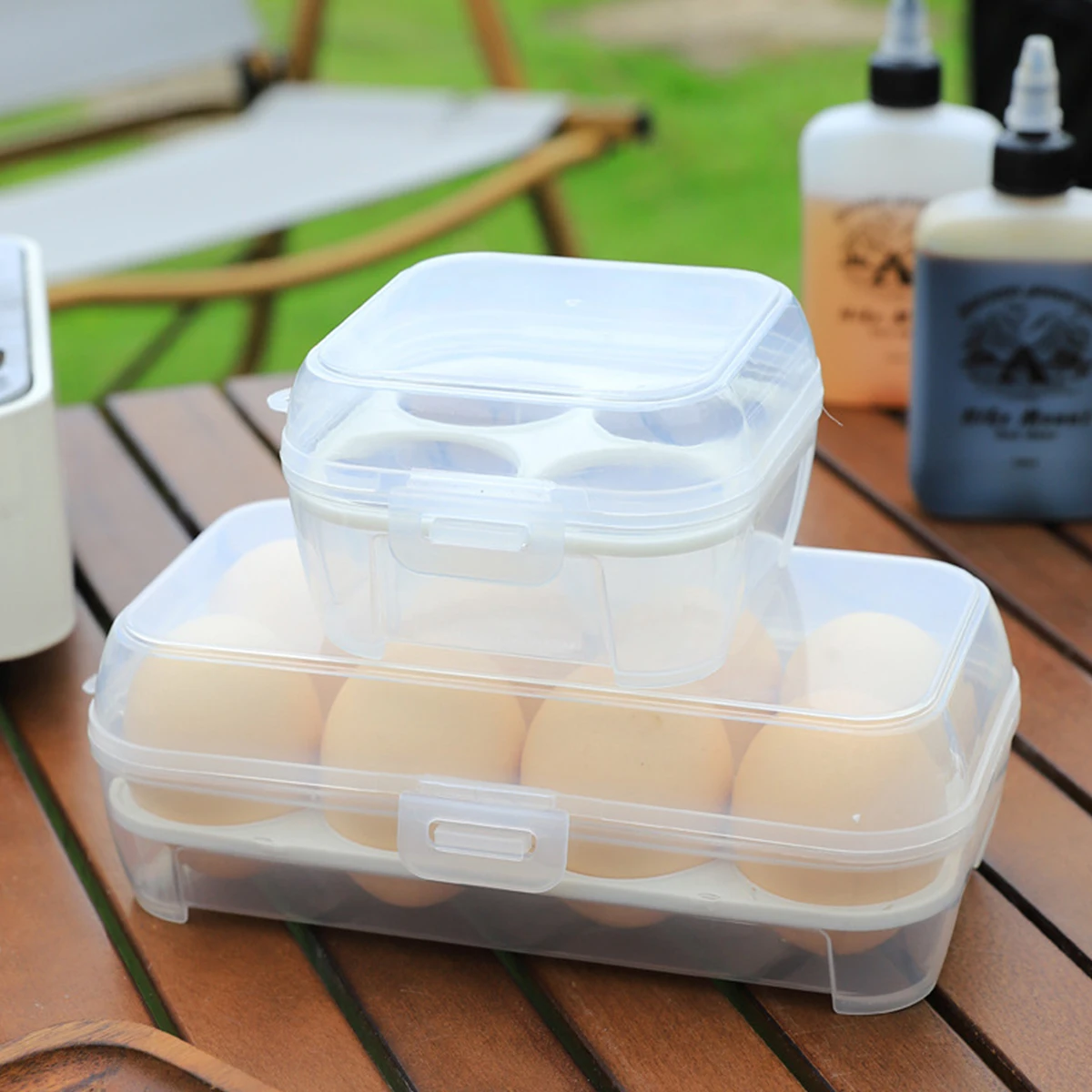 3/4/6 Outdoor Camping Egg Carton Shockproof With Egg Tray Kitchenware Portable Transparent Storage Box With Lid Sealed