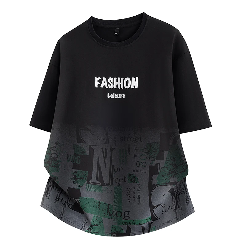 Men's Outdoor Fishing Casual Lightweight Breathable Loose Comfortable Printed T-shirt Fashionable Ice Silk Short Sleeved T-shirt