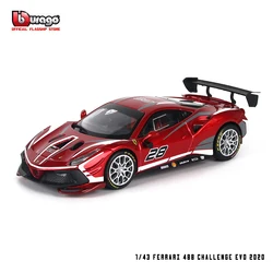 Bburago 1:43 Ferrari 488 CHALLENGE EVO 2020 Alloy Luxury Vehicle Diecast Pull Back Cars Model Toy Collection Gift