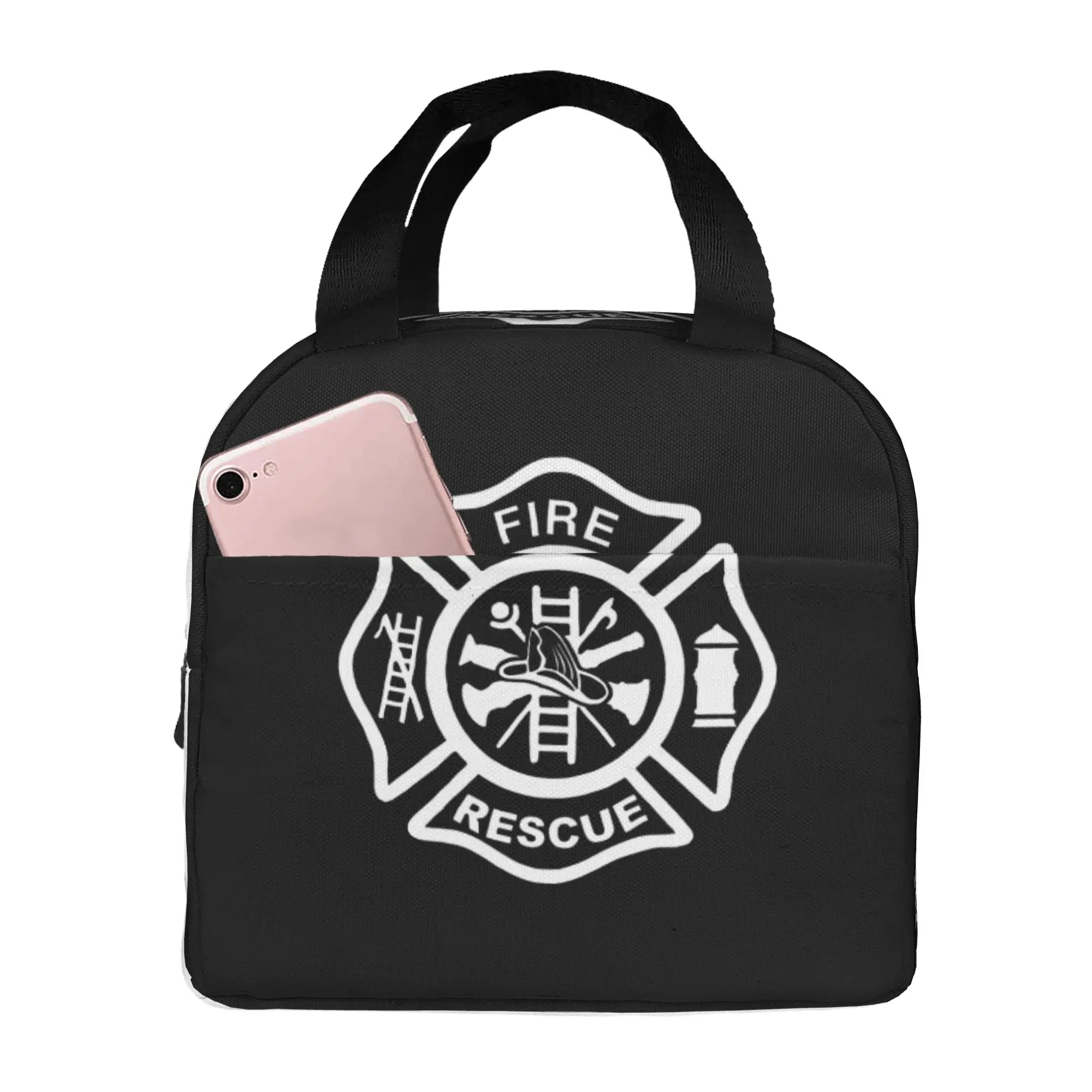 Fire Rescue Firefighter Resuable Lunch Box Women Leakproof  Thermal Cooler Food Insulated Lunch Bag Office Work