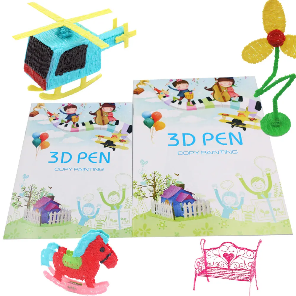 3D Drawing Printing Pen Color Album 22/40 Pattern With Transparent Drawing Board Reusable Drawing 3D Creative Gift For Children