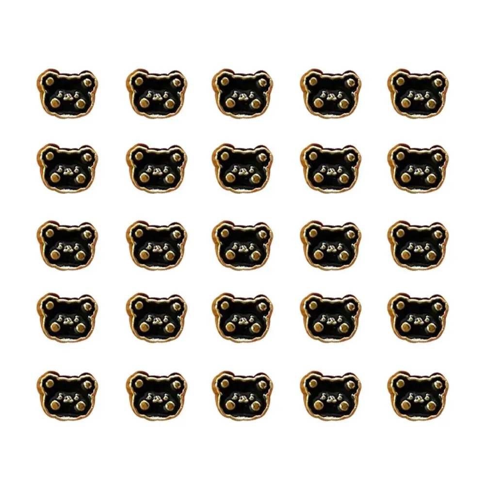 20pcs High Quality 6.5mm Bear Head Buttons Metal Mini Coat Buckle Handmade 1/6 Clothing DIY Clothes Accessories
