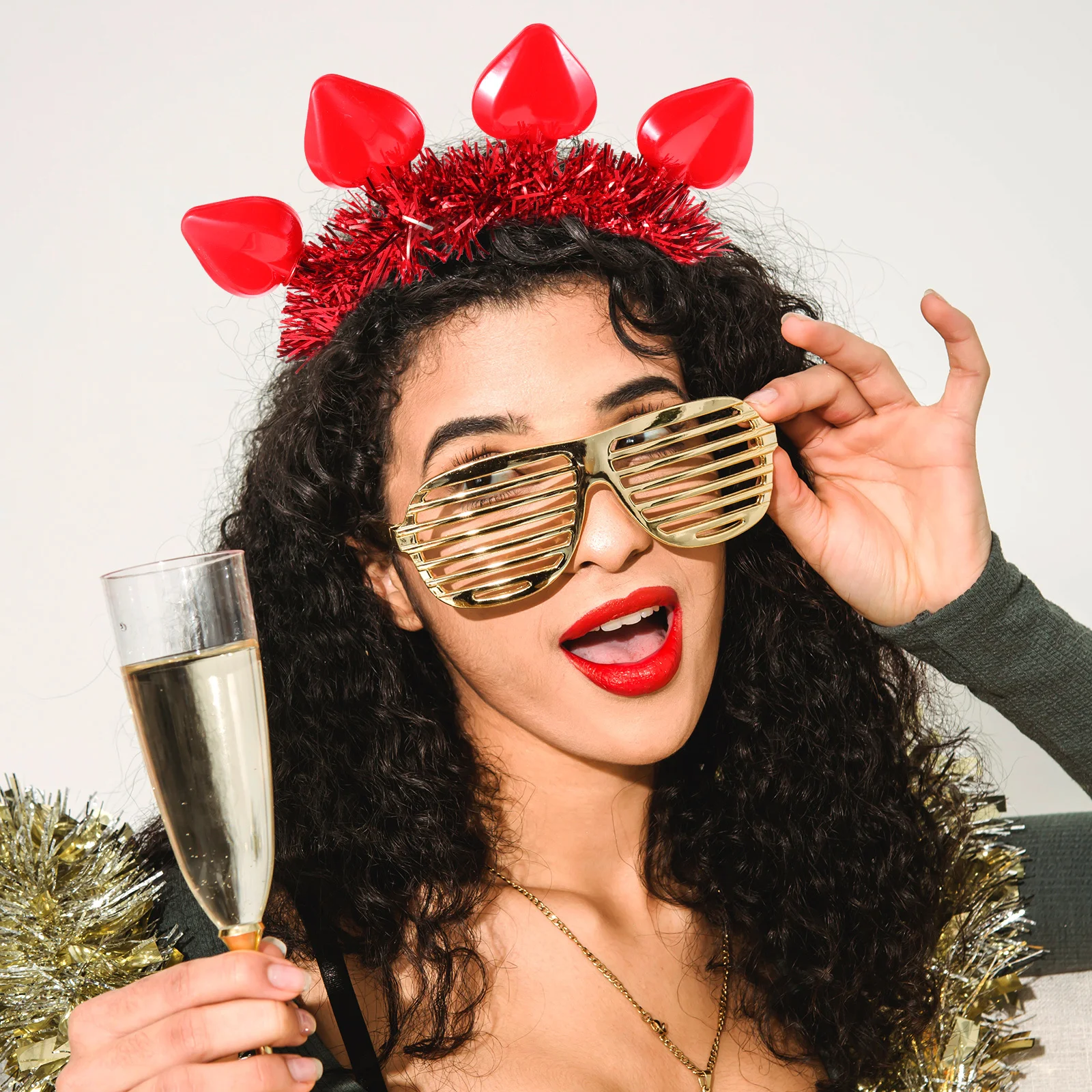 

Valentine's Day Heart Shape Headband Glitter Loving Hair Accessory Wedding Party Photo Prop Heart Headbands Felt Hairband Decor