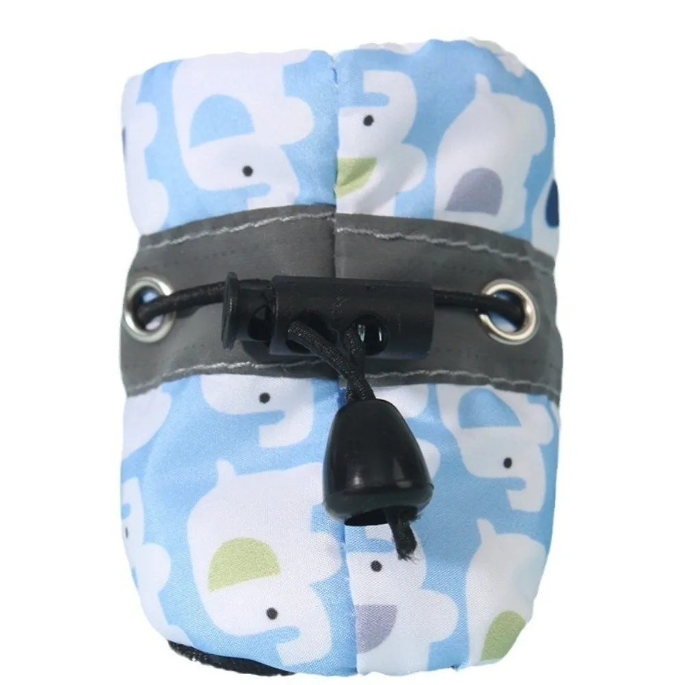 4Pcs Fashion Warm Winter Dog Shoes Anti-slip Pet Shoes Cartoon Thickened Cats Puppy Socks for Small Medium Dog