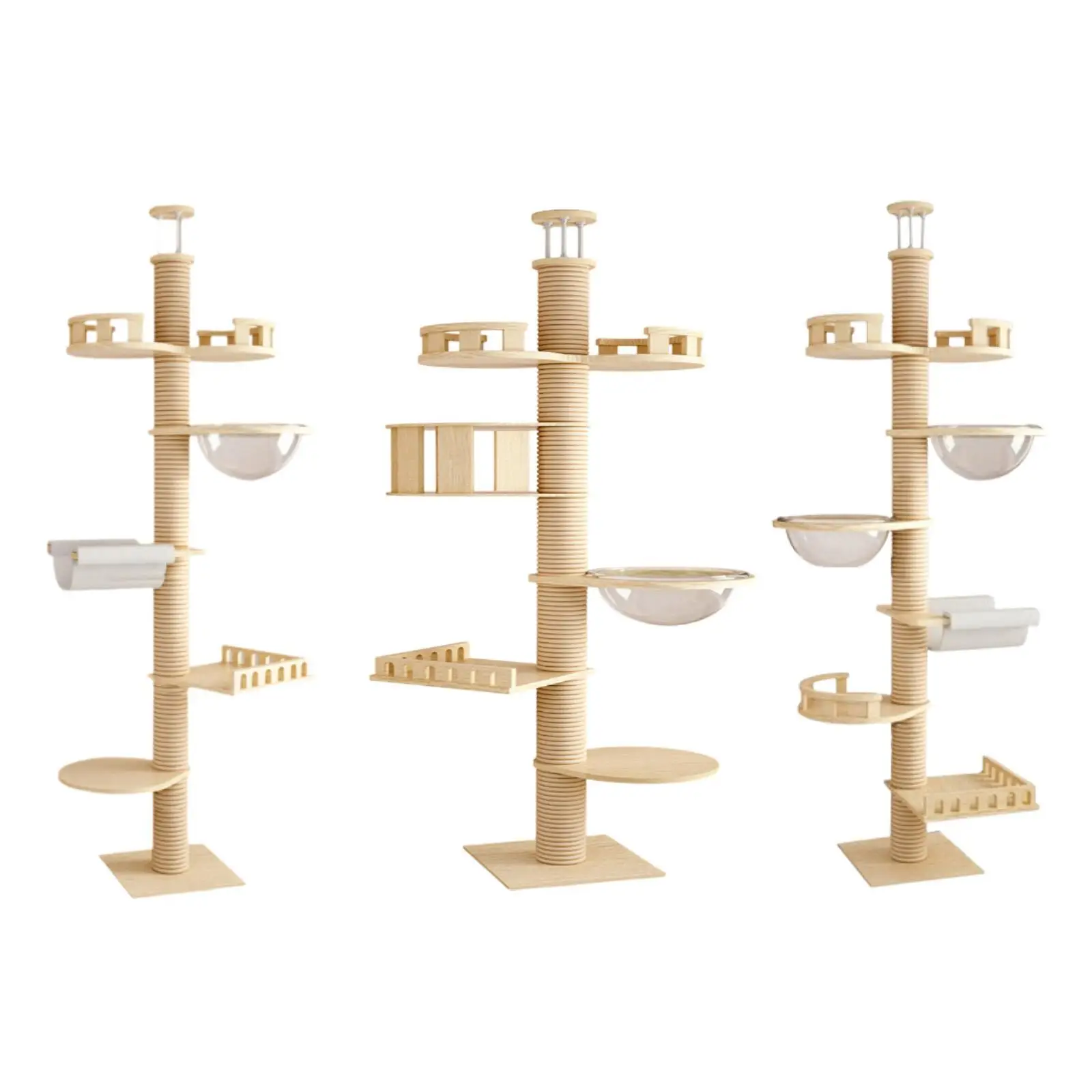 Tall Cat Activity Tree Large Platform Grind Claws Protect Cats Nails Animal Sharpen Claw Toy Tall Cat Tree to Ceiling for Kitten