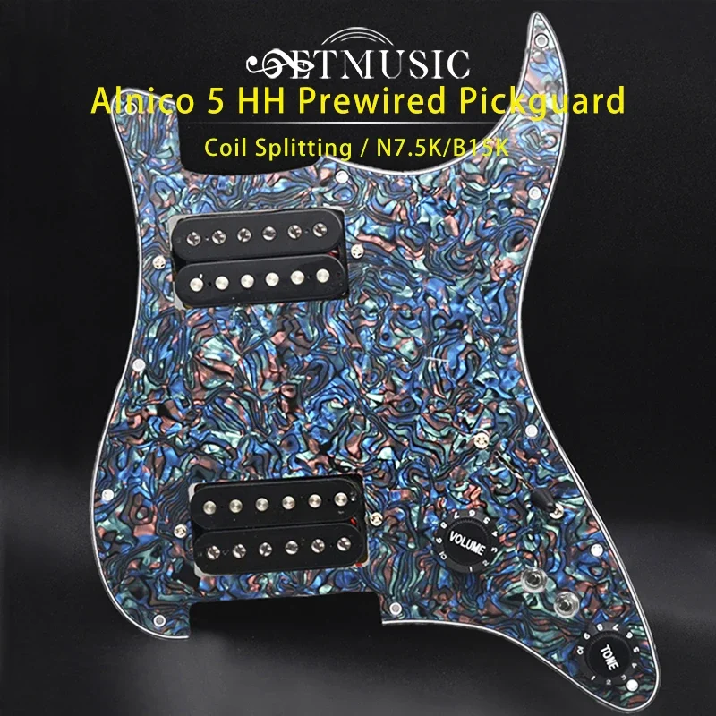 

Alnico 5 Prewired Pickguard Coil Splitting Pickguard HH Loaded Pickguard with Humbucker Pickups Set