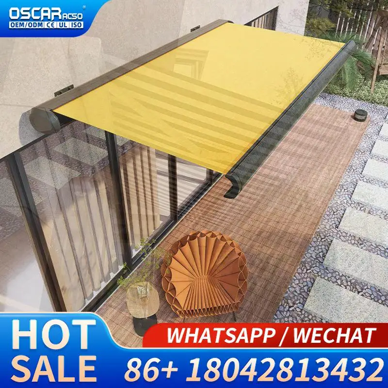 Retractable Sunscreen Awning High Quality Low Price Detachable for Patio Garden Balcony Outdoor Packaging with Bubble Bag Carton