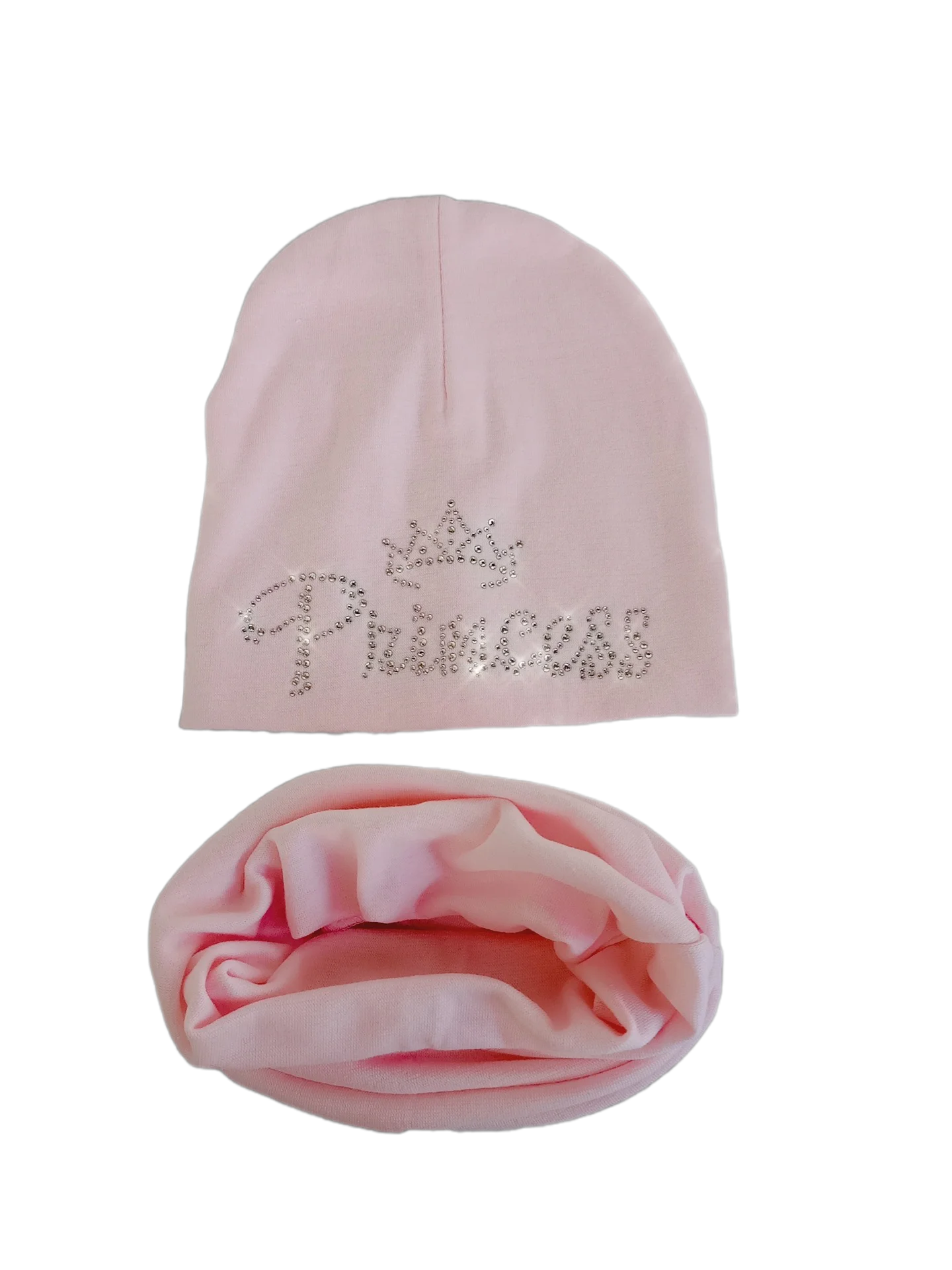 Infant Hat children\'s Autumn princess diamond Baby Hat Girl Boy Cap Kids cotton Beanie bonnet Children Collar Scarf set baby cap