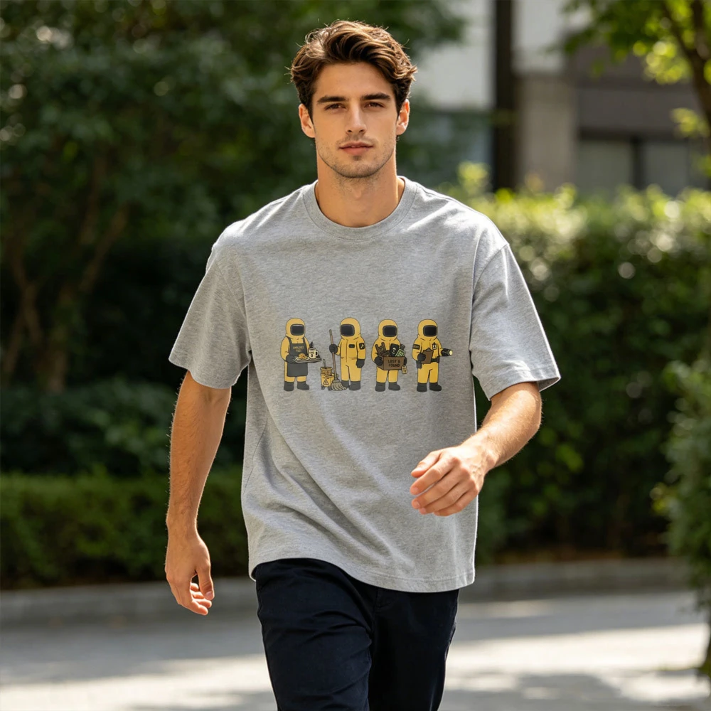 T-shirt humoristique pour le personnel de Backrooms, motif espace liminal, thème horreur analogique, t-shirt graphique pour employés de Backrooms, hauts en coton à col rond pour hommes