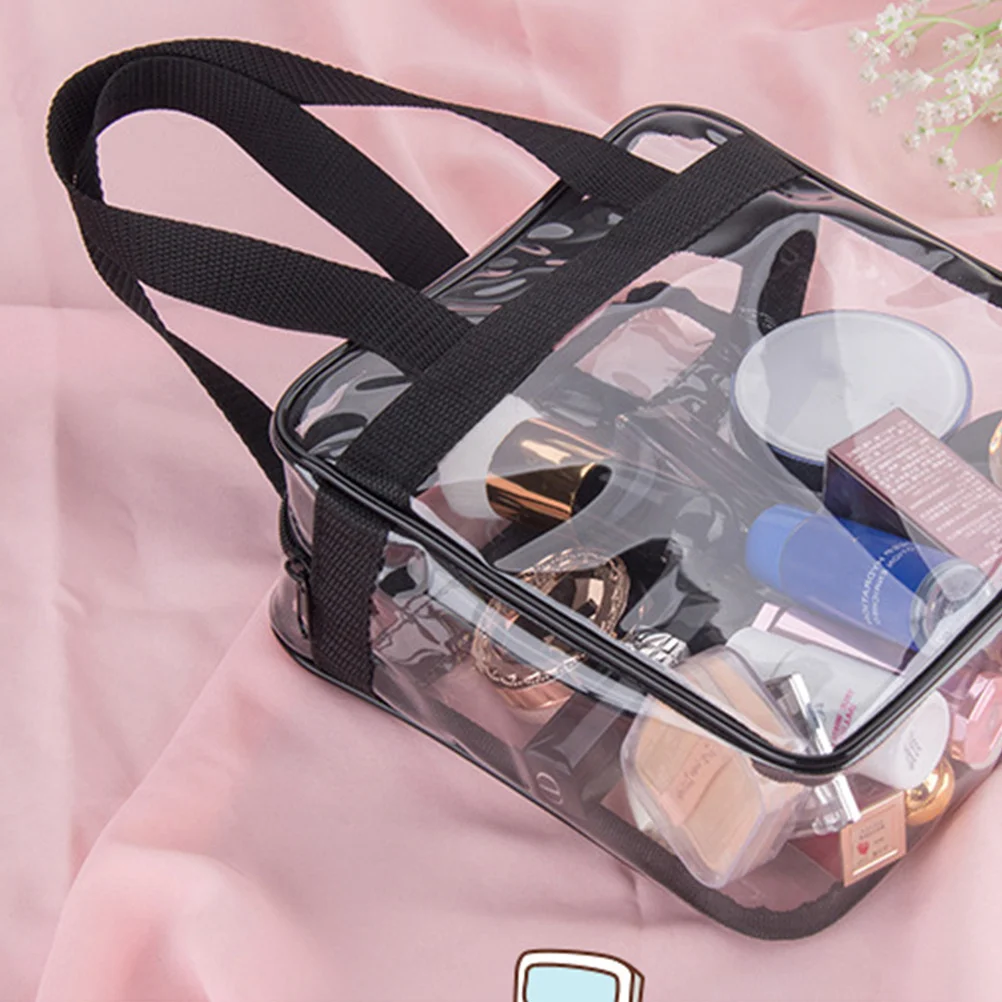 

Portable PVC Storage Bag Large Capacity Transparent Makeup Storage Handbag for Travel Swimming Fitness Yoga Daily Use