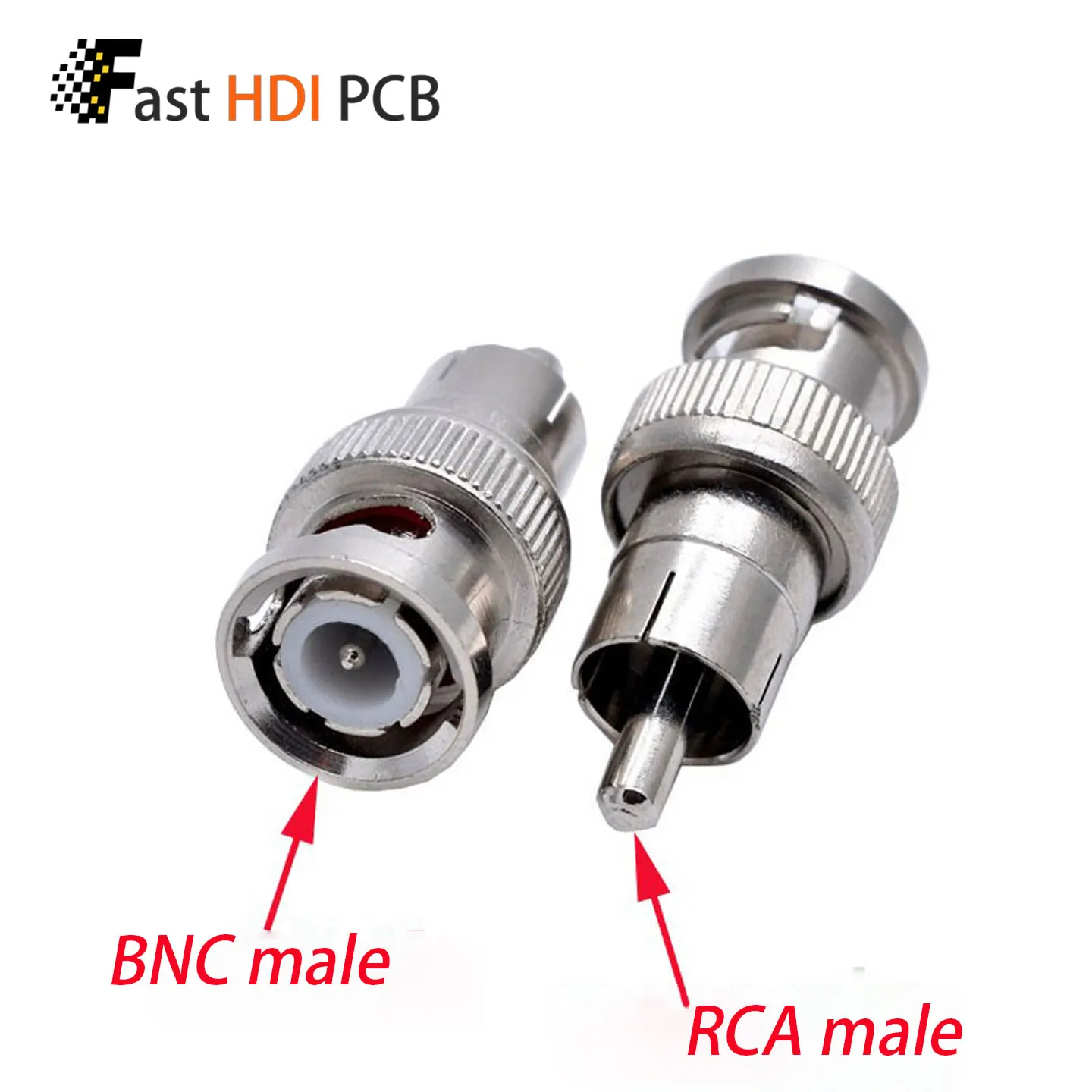 BNC Male to RCA Male Adapter BNC to RCA Connector for CCTV Camera Video Surveillance AV Converter Security System Composite