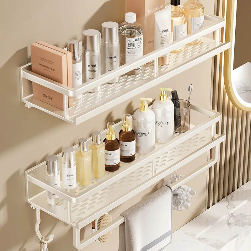 

Bathroom Shelf Cream White Bathroom Vanity Free Hanging Wall Mounted Handwashing Bathroom Storage Hanging Shelf