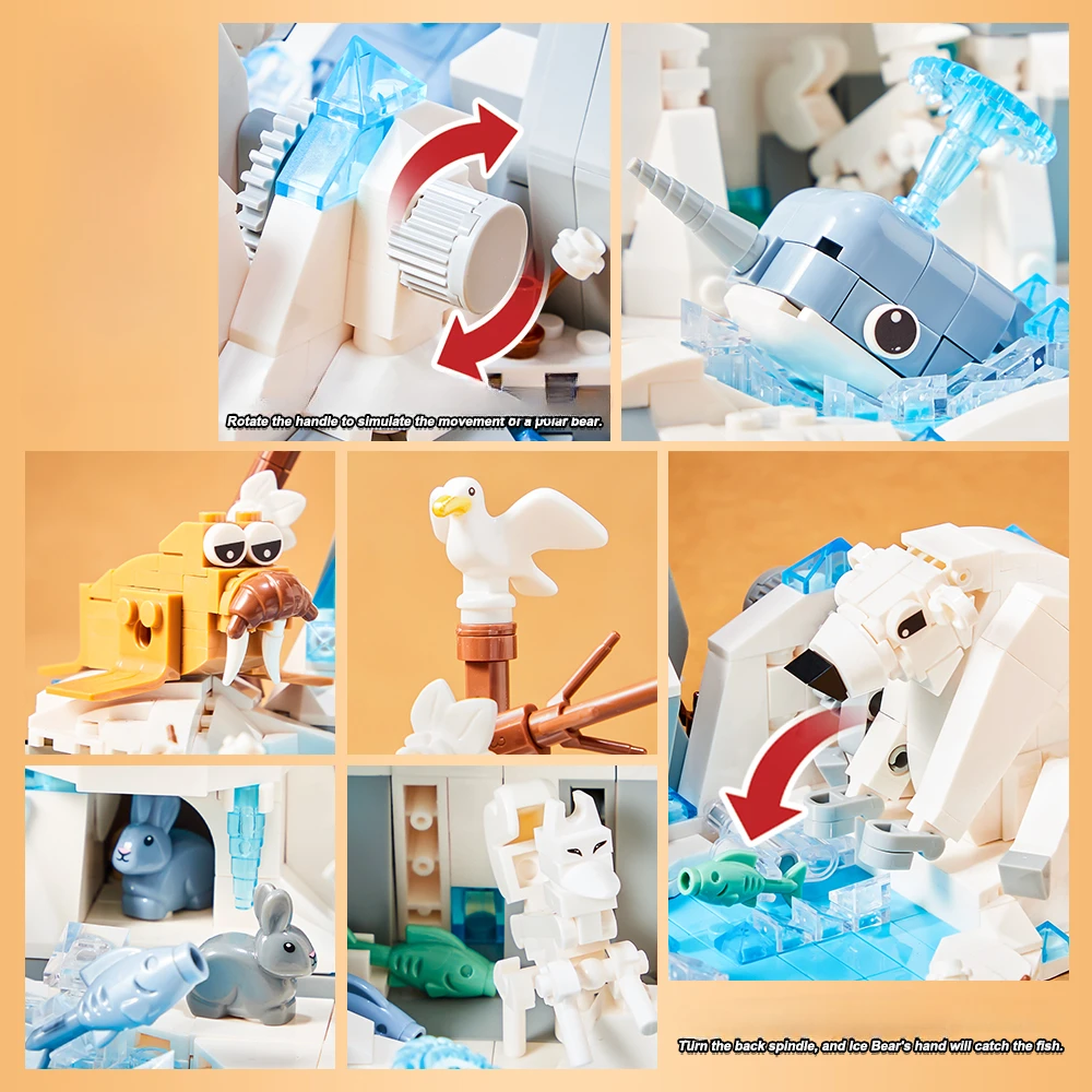 Movie Scene Environment Arctic Glacier World Moc Building Blocks Technology Idea Bricks Toys Set Christmas Gifts Desktop Toys