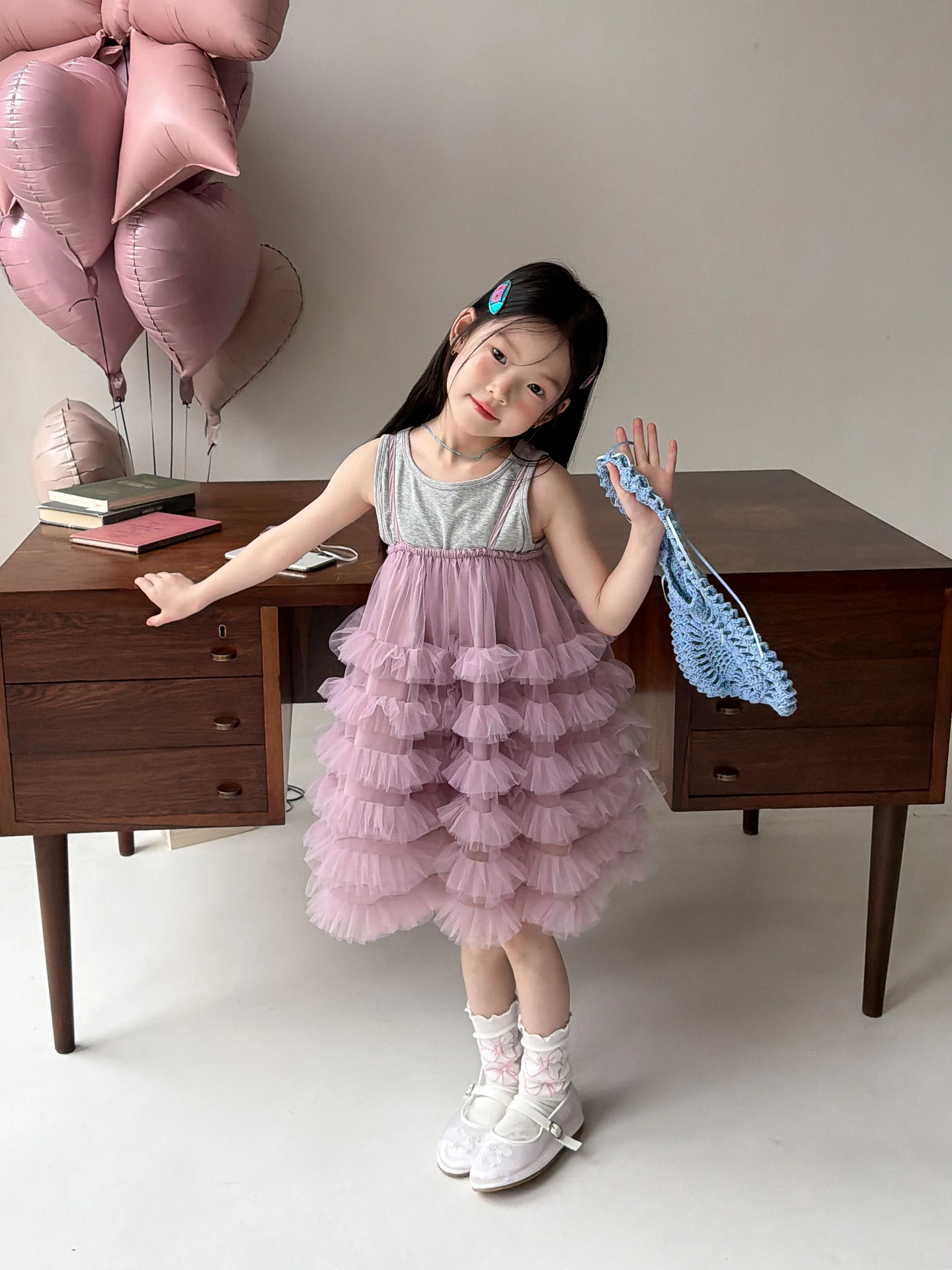 sweet-princess-halter-dress-girls-summer-nylon-mesh-layered-wear-dress-children's-clothing-harper-kids-fashion-casual-mid-len