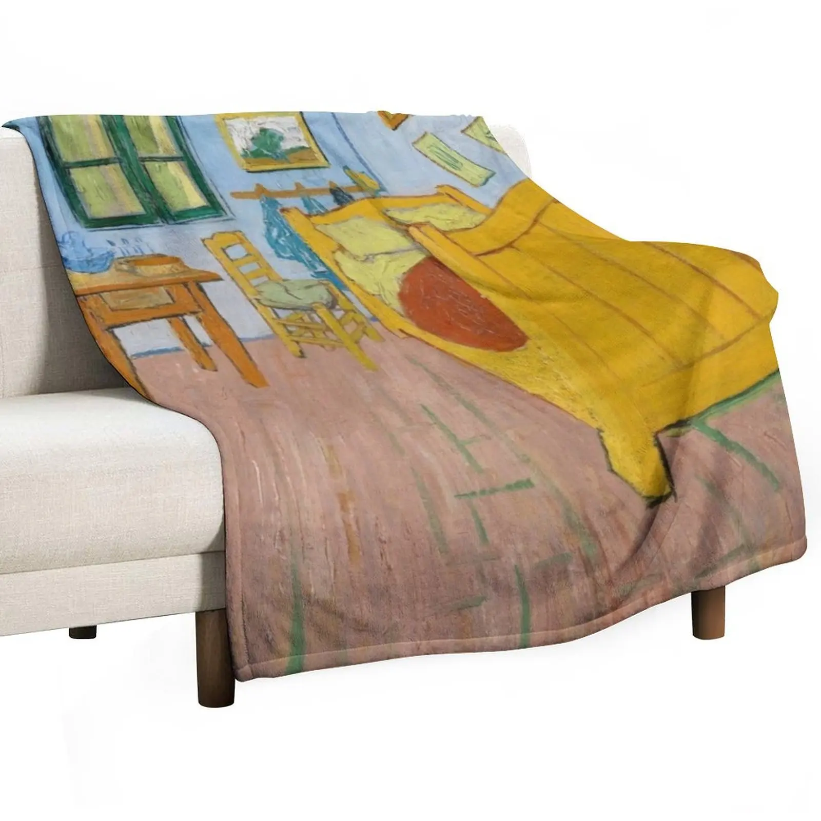 Bedroom In Arles Painting By Vincent Van Gogh Throw Blanket Sofas Decorative Sofas Bed covers Baby Blankets