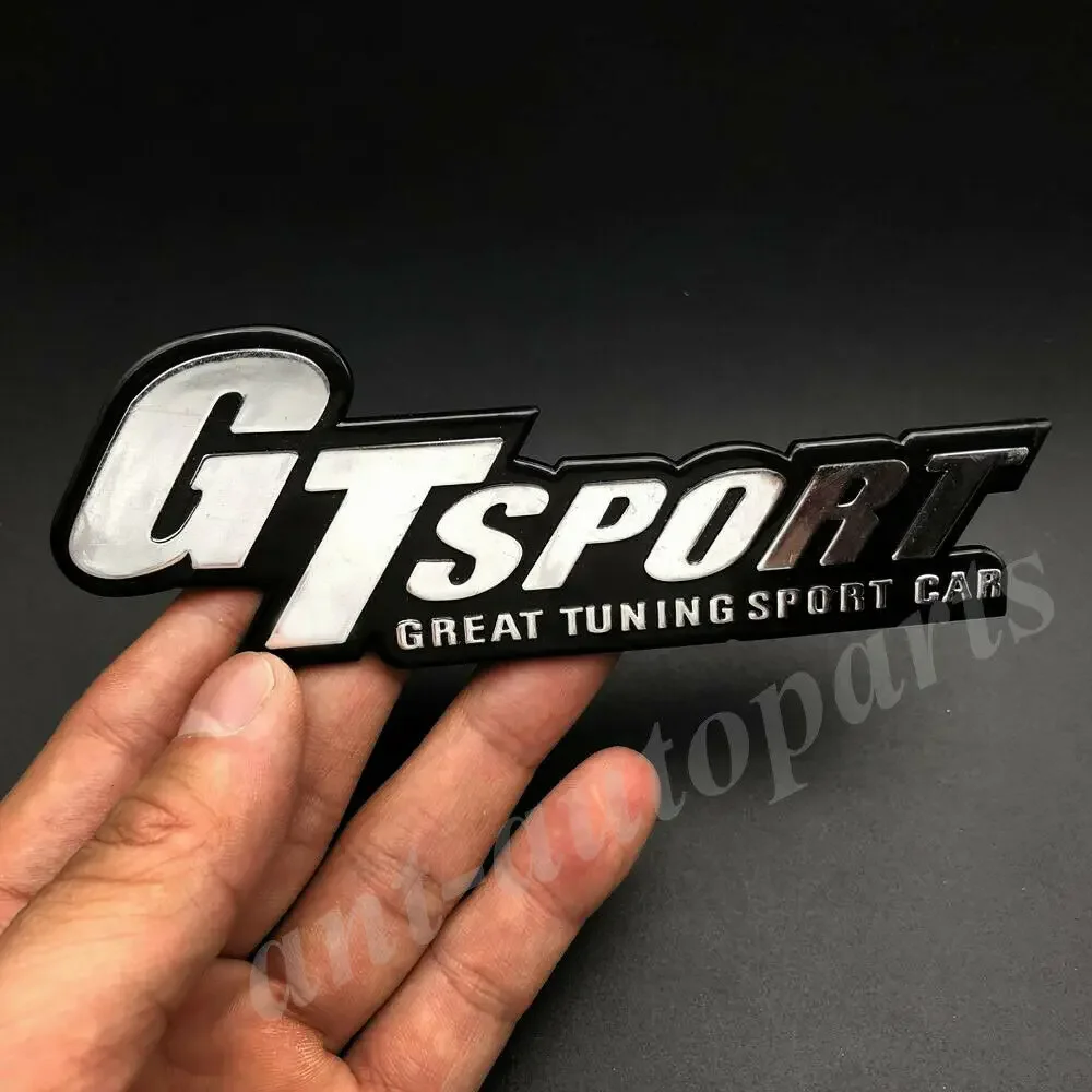 Chome GT-SPORT ملصق لاصق لامع لصندوق السيارة الرياضي الخلفي بشعار JDM