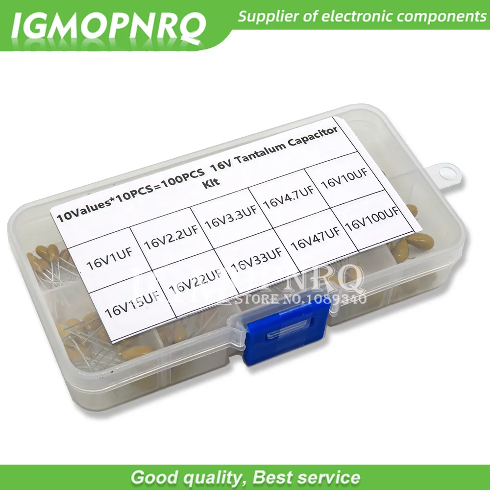 

100Pcs 10Value 16V Tantalum Capacitor Assorted Kit Box Assorstment igmopnrq